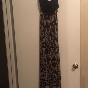 Black and brown maxi dress